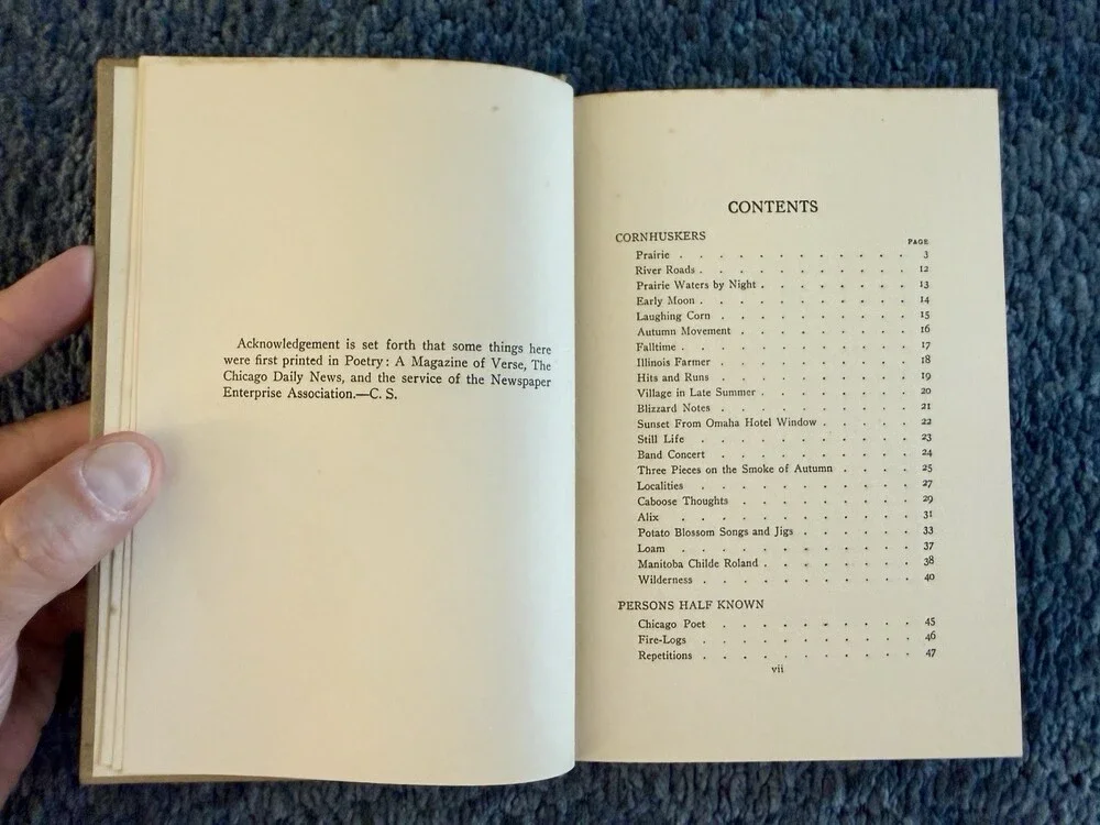 Cornhuskers Carl Sandburg 1918 Henry Holt Poetry Book No Dust Jacket